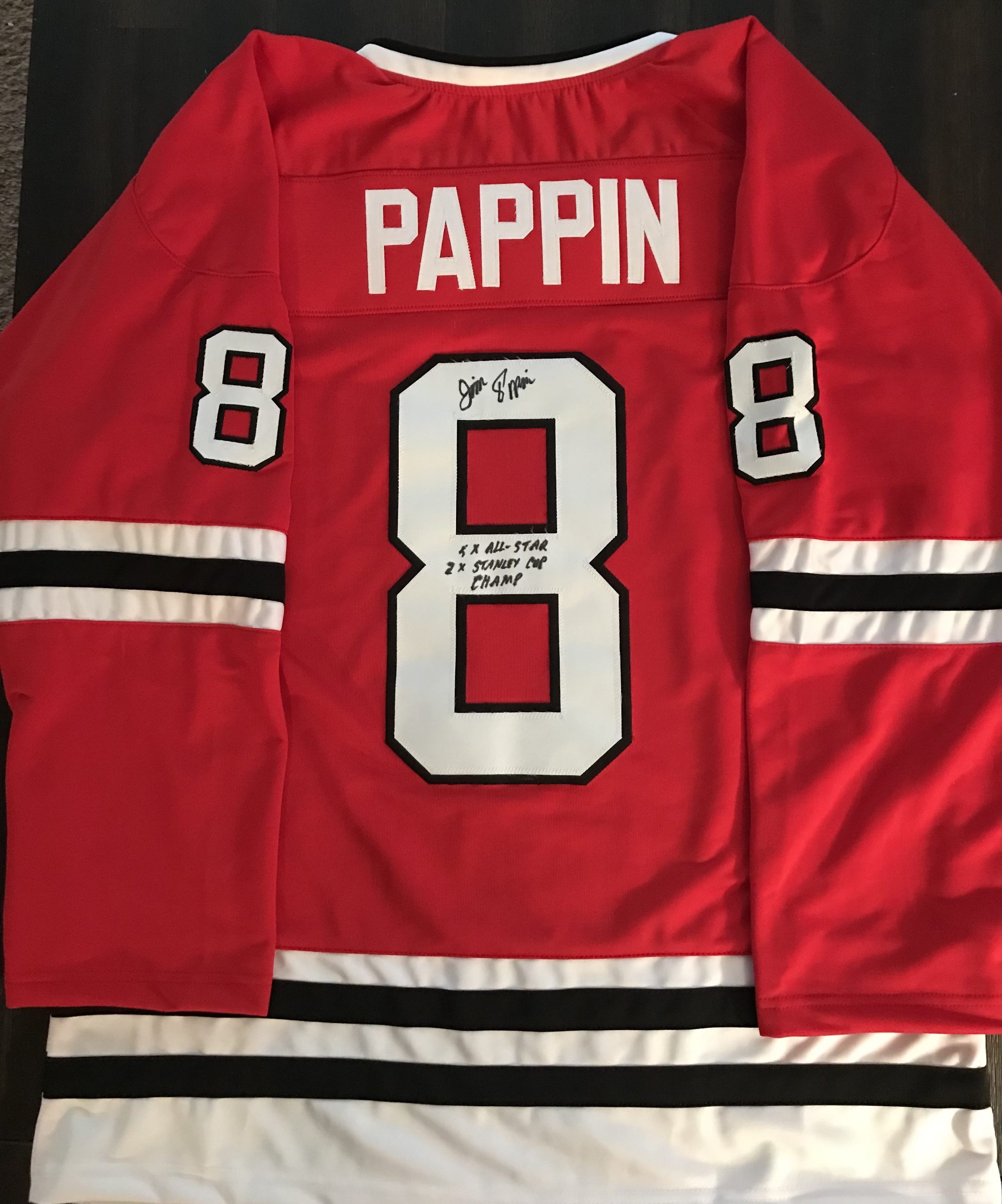 Jim Pappin Black Hawks Custom Jersey w/ AS Insc.