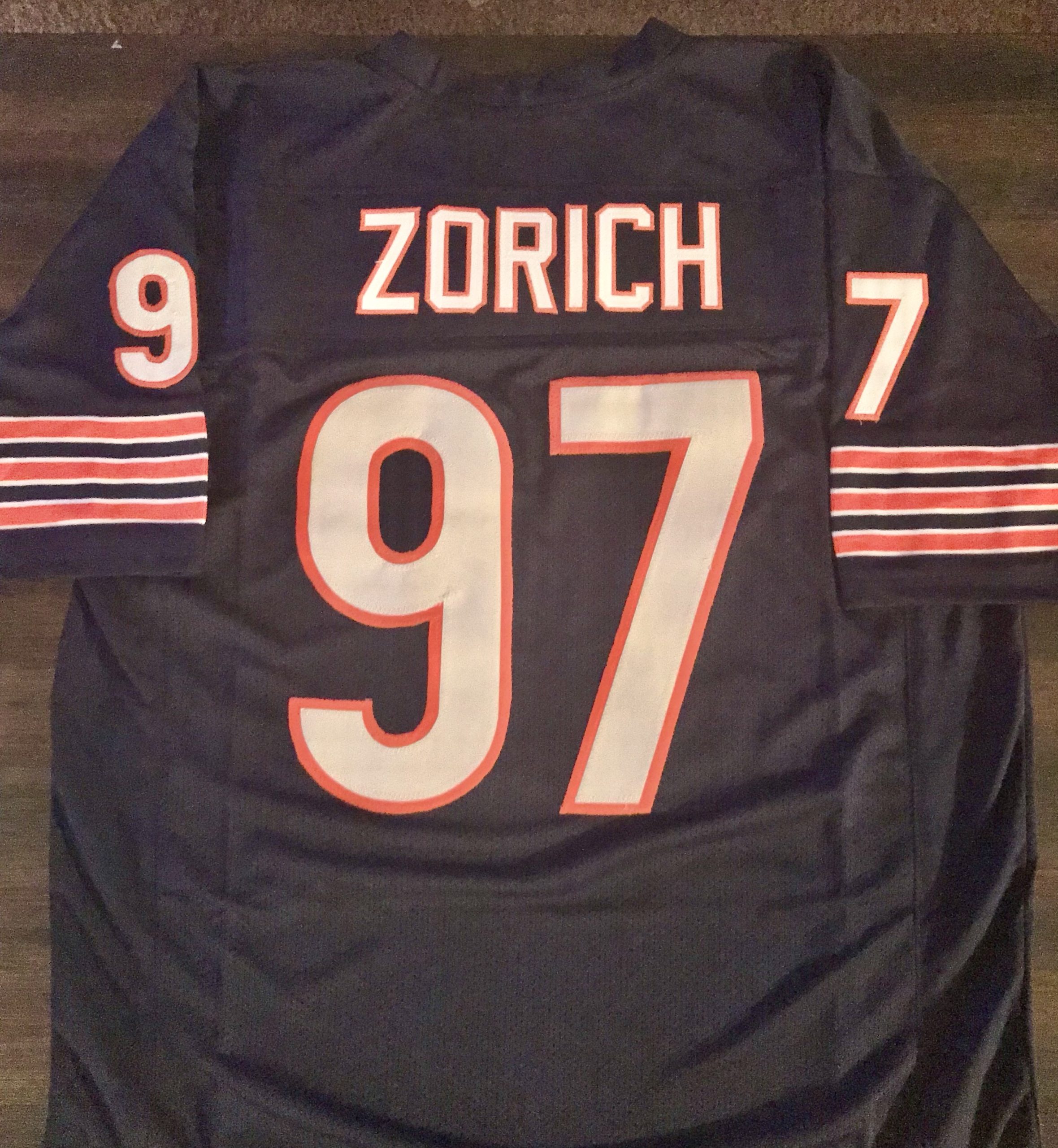 Chris Zorich Unsigned Custom Bears Jersey