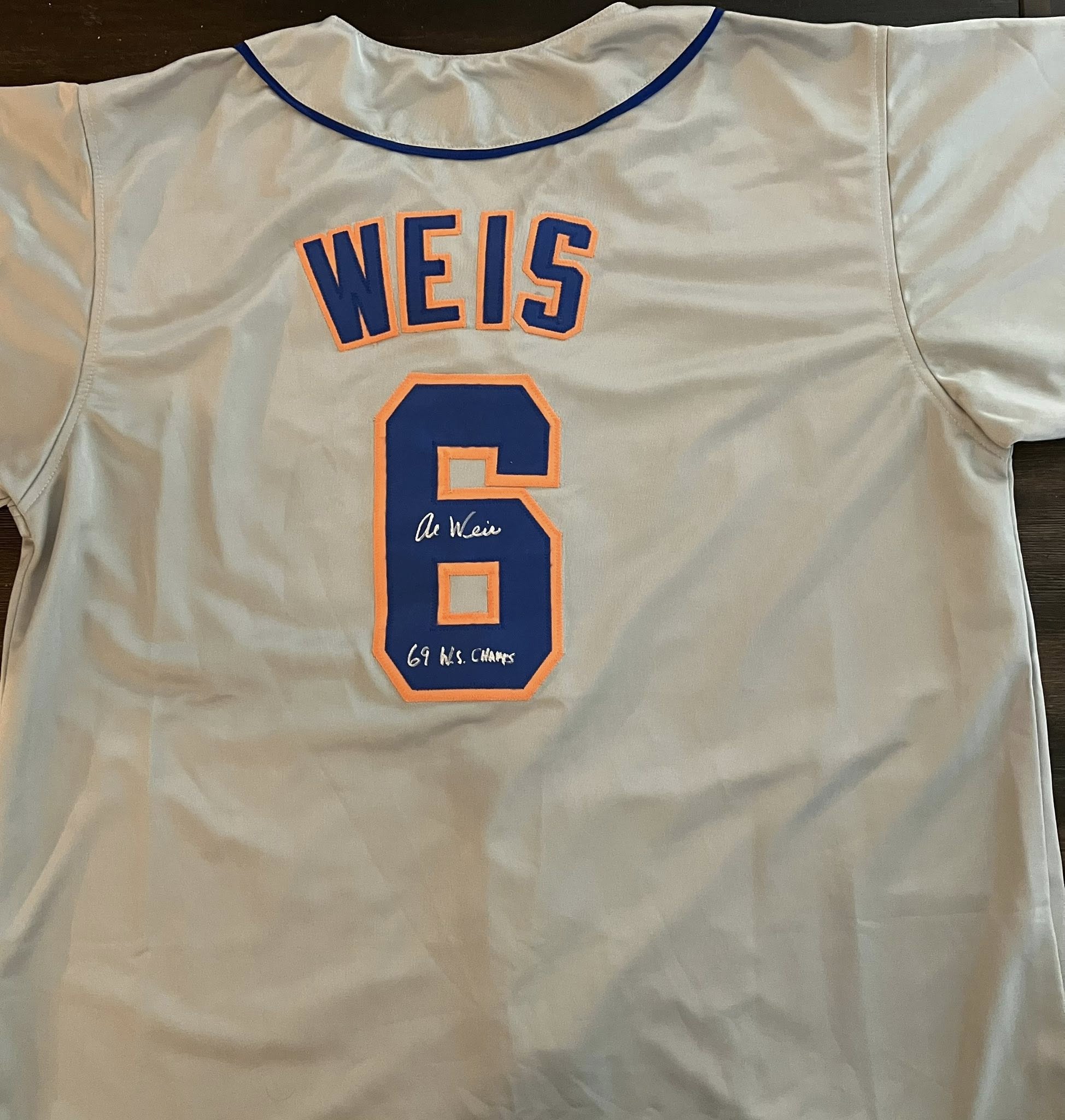 Al Weis Signed Custom Jersey w/69 W.S. Champs Inscr. & CSAC COA