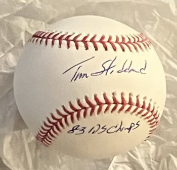 Tim Stoddard Signed MLB Baseball w/'83 World Series Champ Inscription
