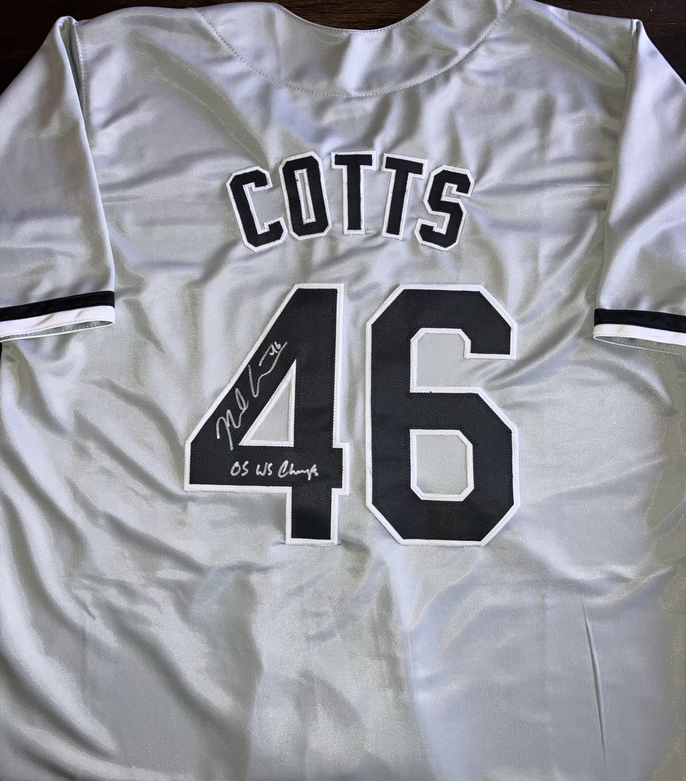 Neal Cotts Signed Chicago Custom Grey Jersey w/WS Inscr.