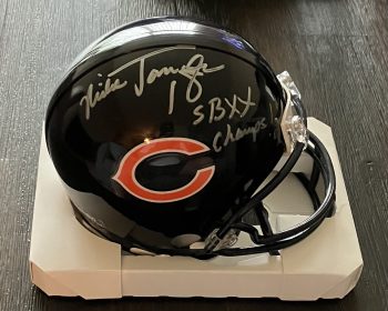 Mike Tomczak Signed Bears Mini Helmet w/SBXX Insc.