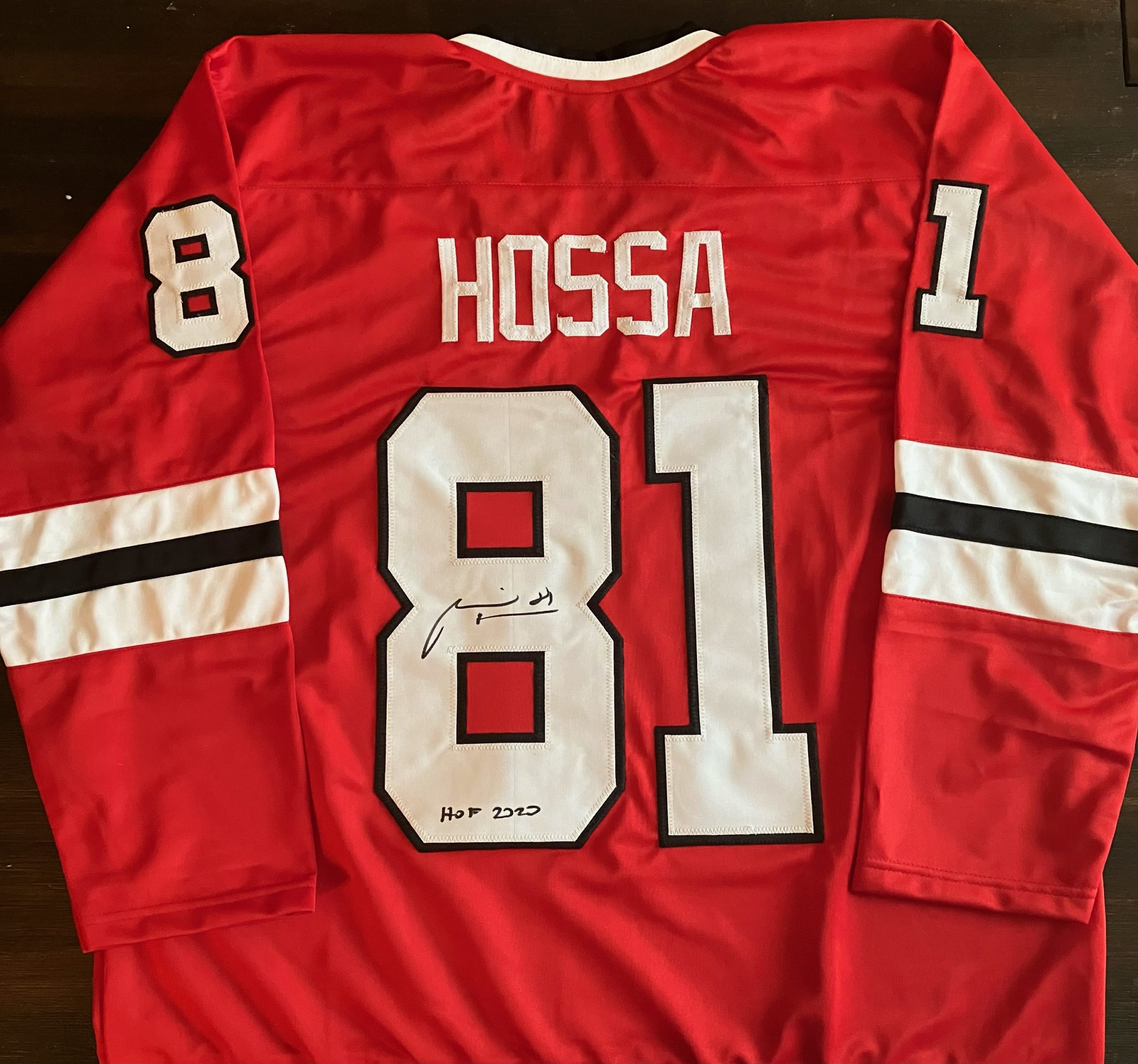 Marian Hossa Blackhawks Custom Jersey w/HOF Insc. & CSAC COA
