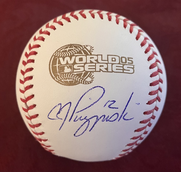 A.J. Pierzynski Signed 2005 World Series Ball with CSAC COA