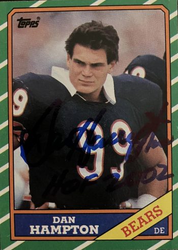 Dan Hampton Signed Card w/HOF 2002 Inscription