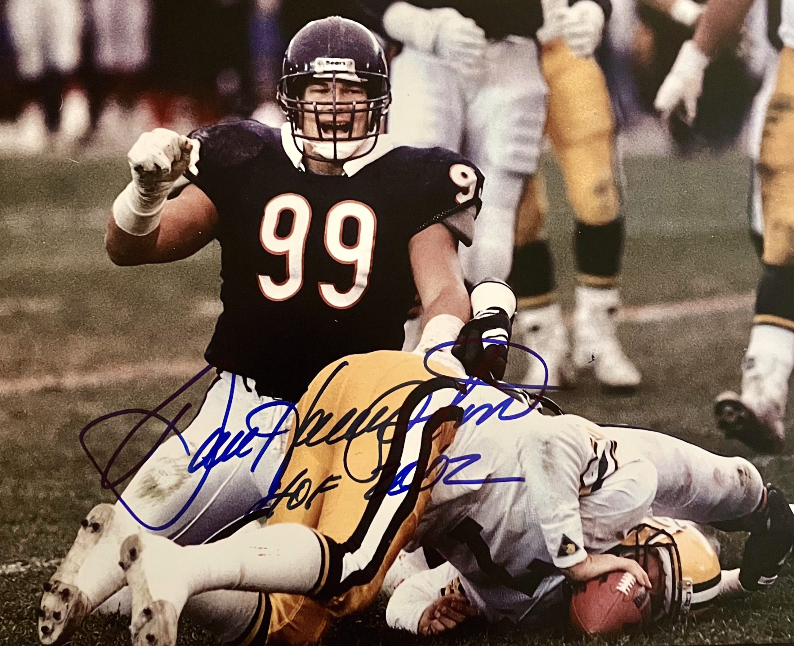 Dan Hampton Signed 8x10 w/HOF 2002 Inscription