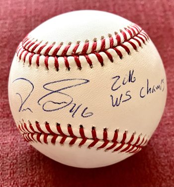 Pedro Strop Signed MLB Baseball w/2016 WS Champ Inscr.
