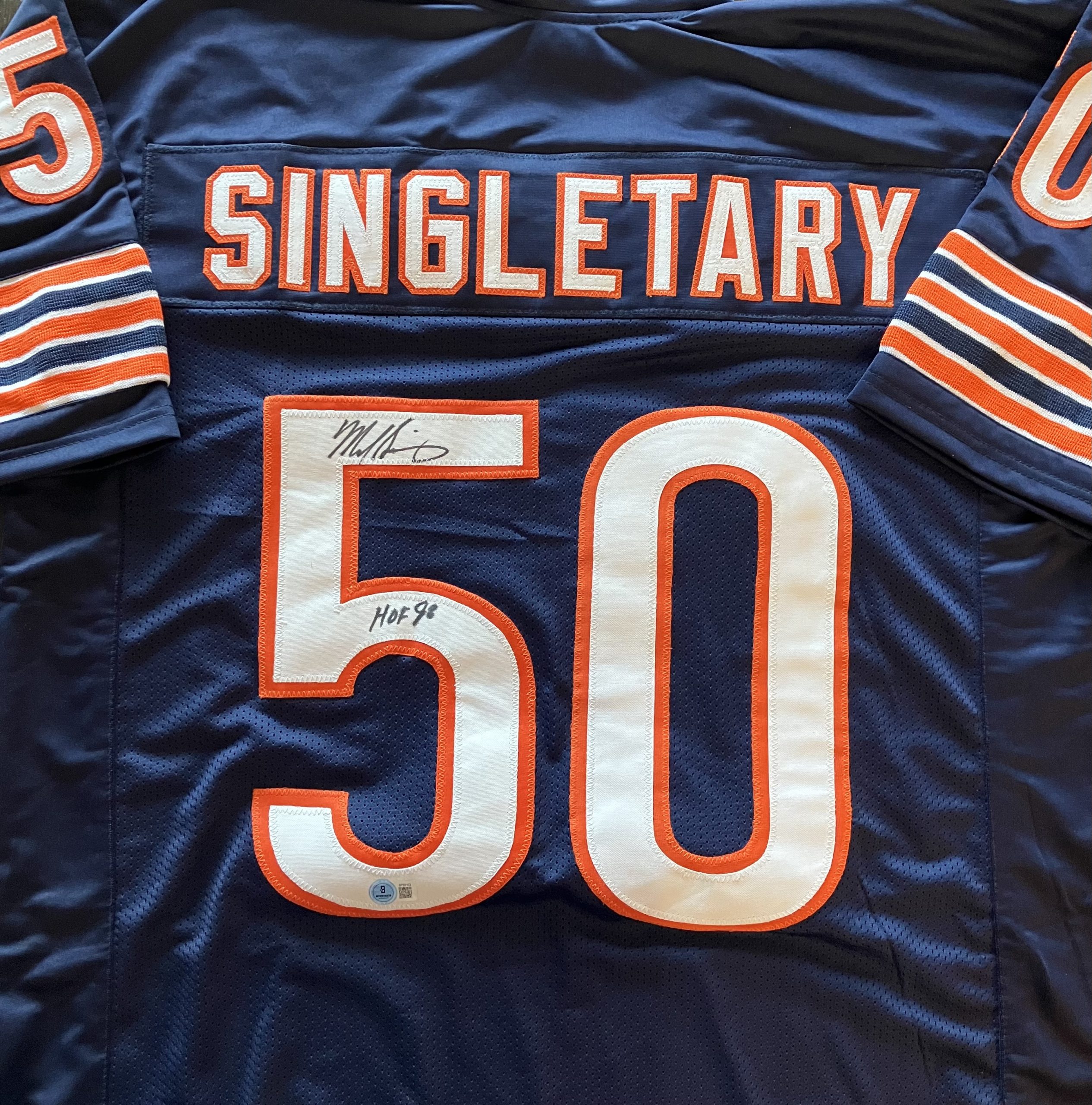 Mike Singletary Signed Custom Bears Jersey w/HOF 98 Inscr. & Beckett COA