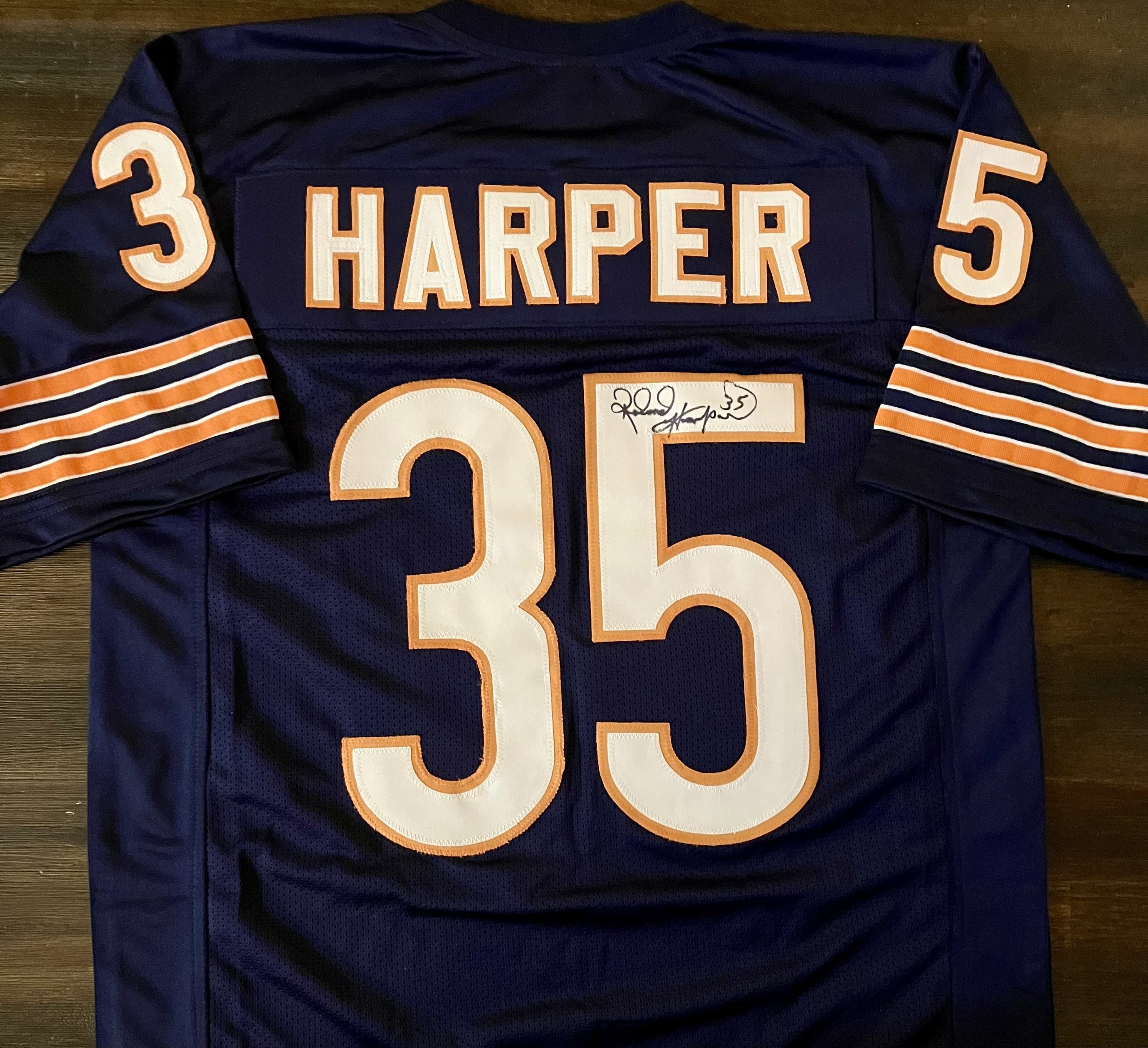 Roland Harper Signed Custom Navy Bears Jersey w/CSAC COA
