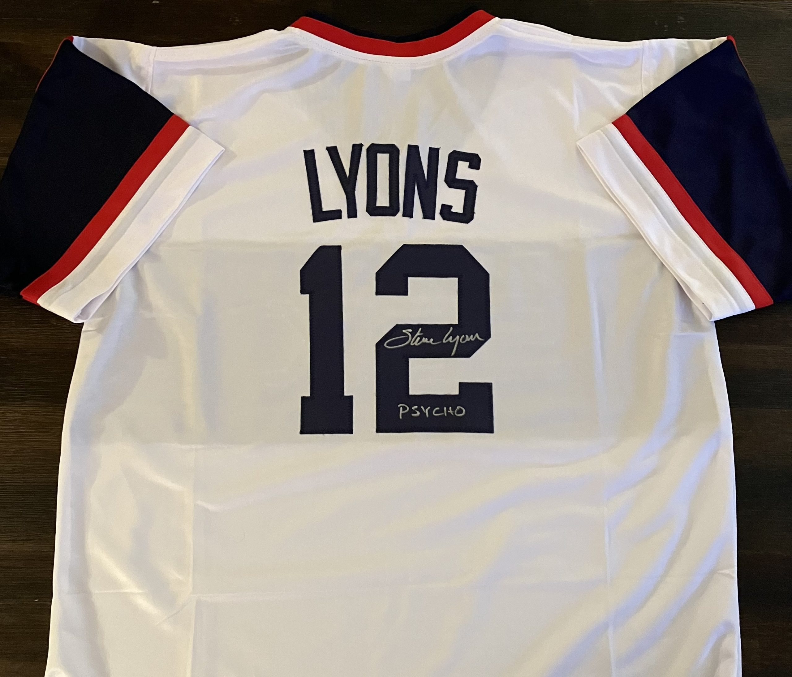 Steve Lyons Signed Chicago Custom Jersey w/Psycho Insc. & CSAC COA