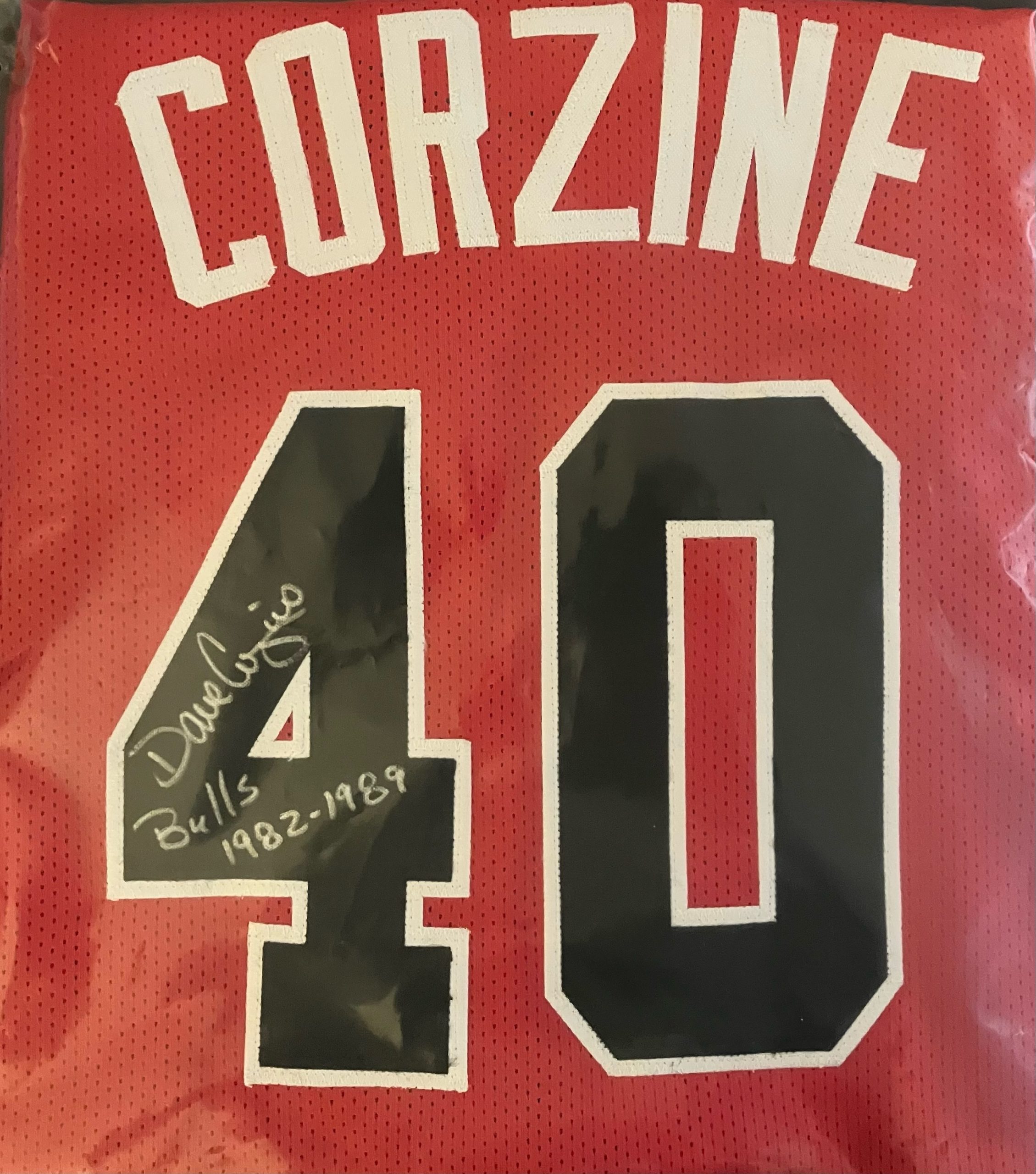 Dave Corzine Custom Bulls Jersey w/Bulls '82-'89 Inscription & CSAC COA
