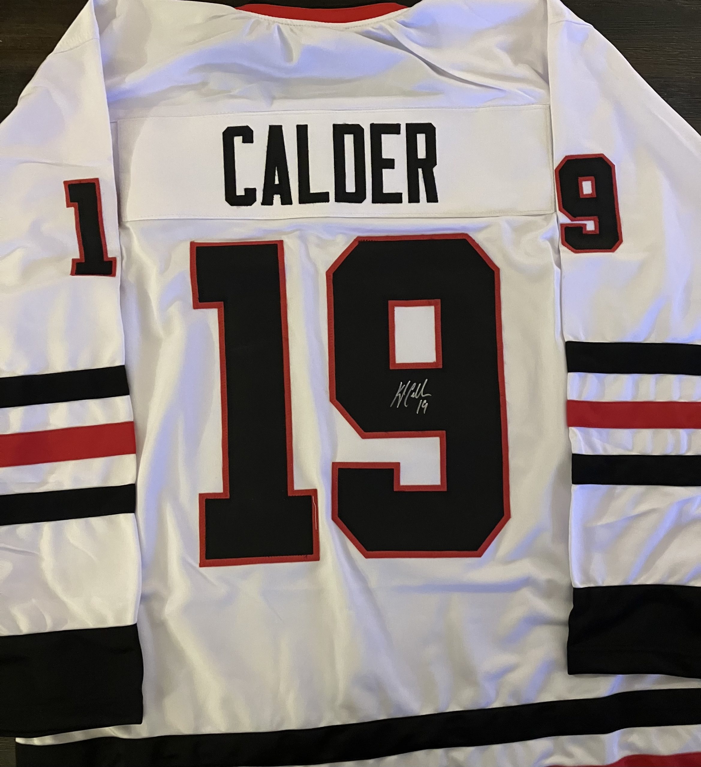 Kyle Calder Custom White Chicago Jersey & CSAC COA