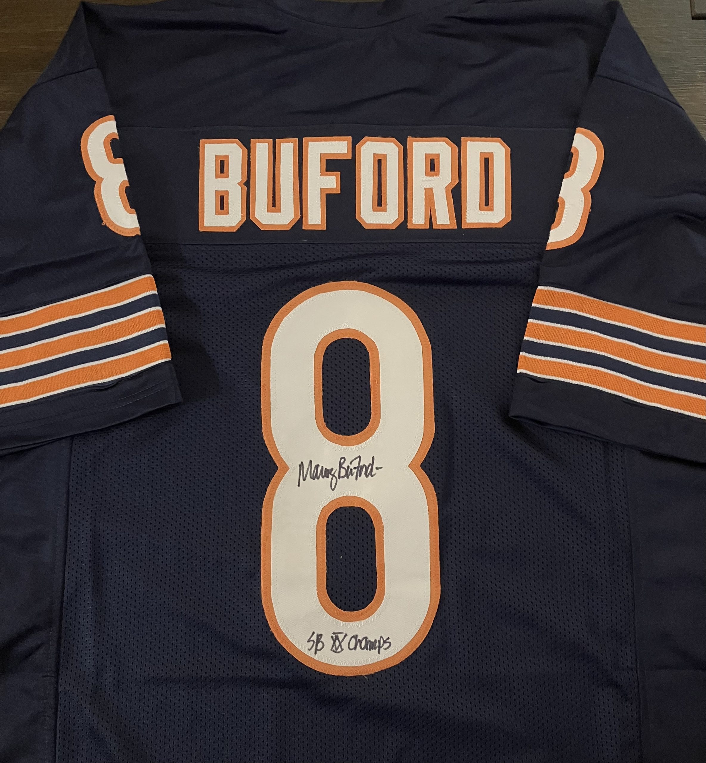 Maury Buford Signed Custom Navy Chicago Jersey w/SBXX Inscr. & CSAC COA