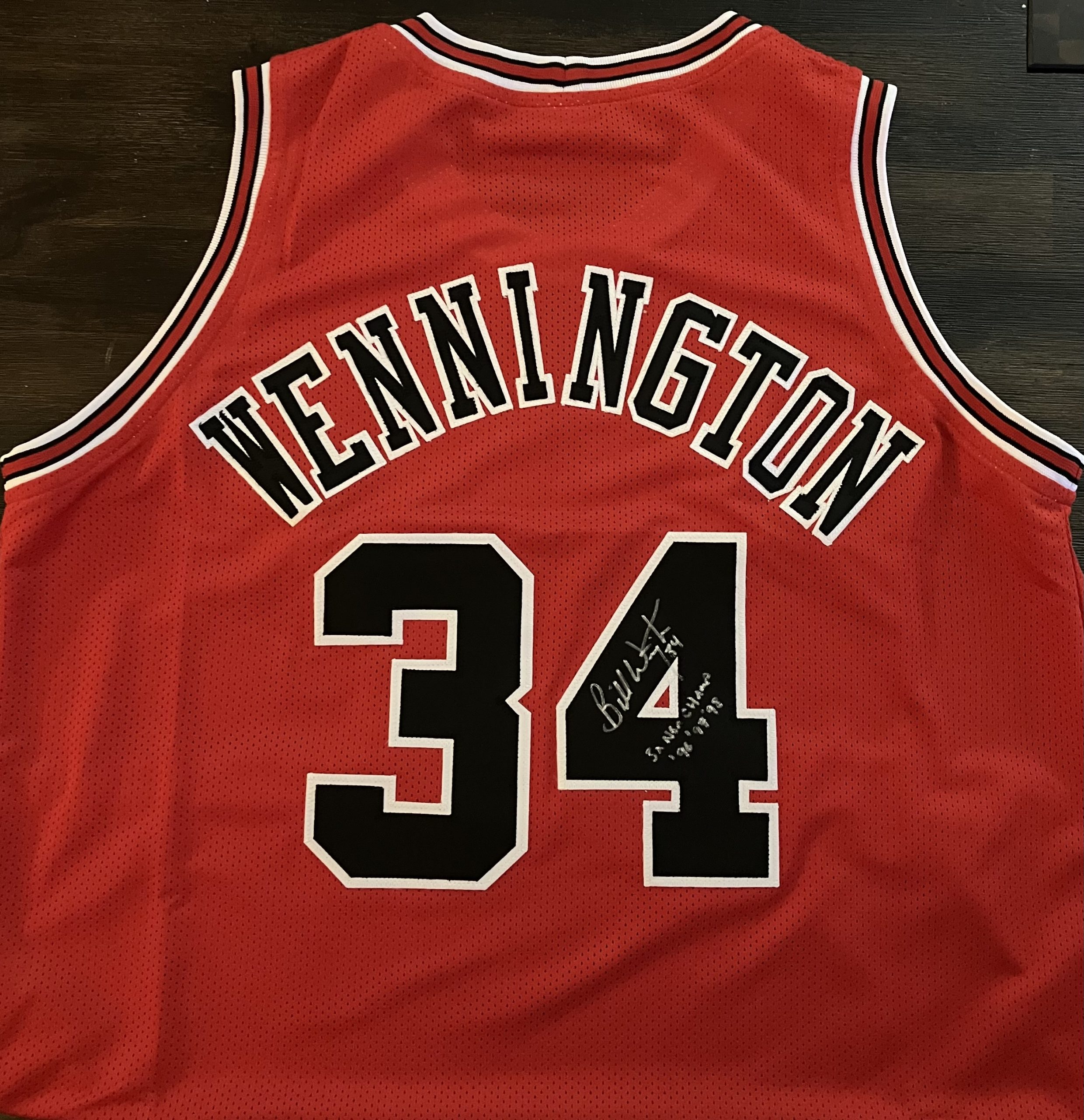 Bill Wennington Signed Custom Red Jersey & CSAC COA
