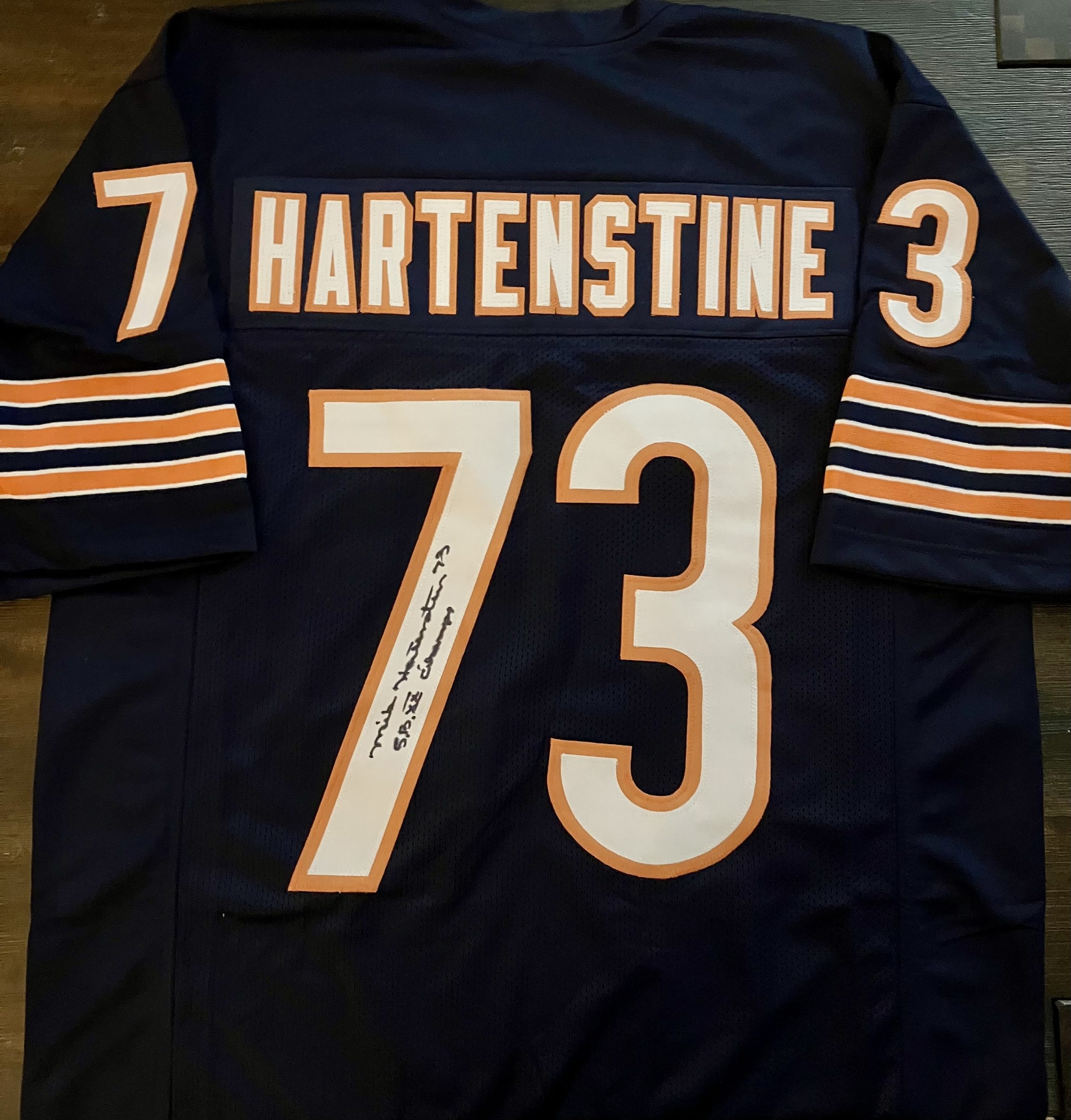 Mike Hartenstine Signed Custom Navy Chicago Jersey w/SBXX Inscr. & CSAC COA